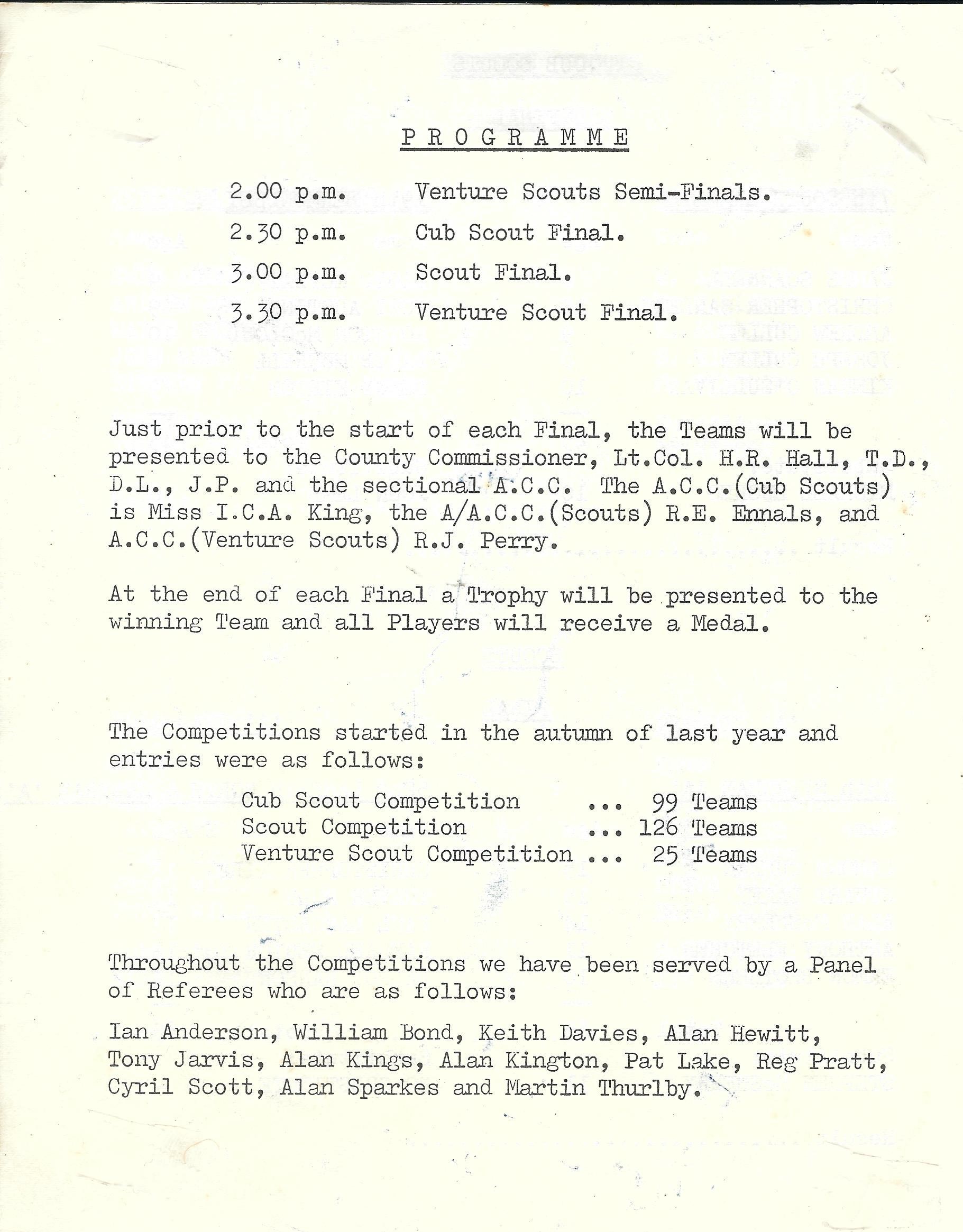5-a-Side Finals Programme 1972